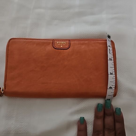 Fossil Women's Leather Wallet Orange - Picture 10 of 16
